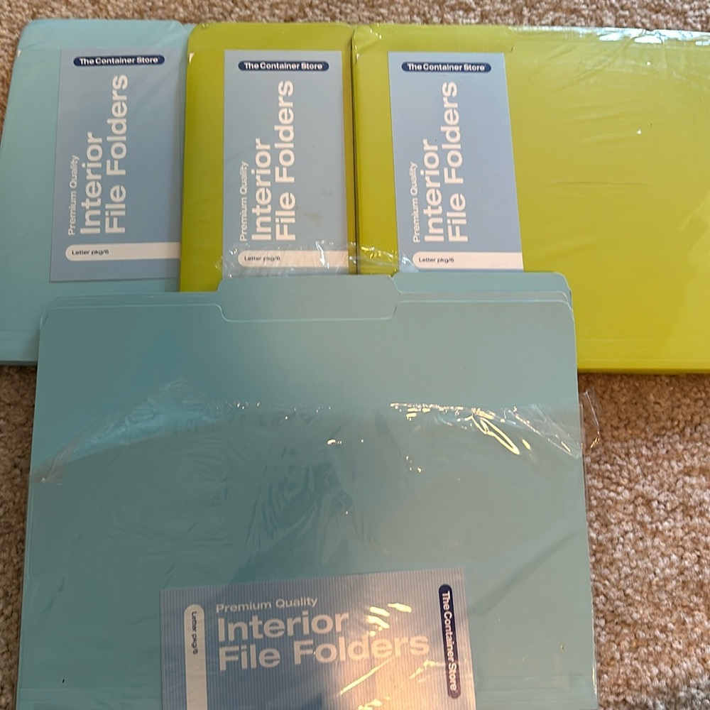 New File Folder Set -  20 File Folders (12 green + 8 blue)